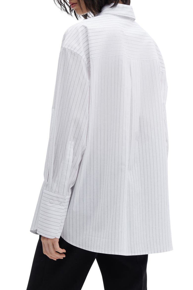 Stripe Cotton Button-Up Shirt, Alternate, color, OFF WHITE