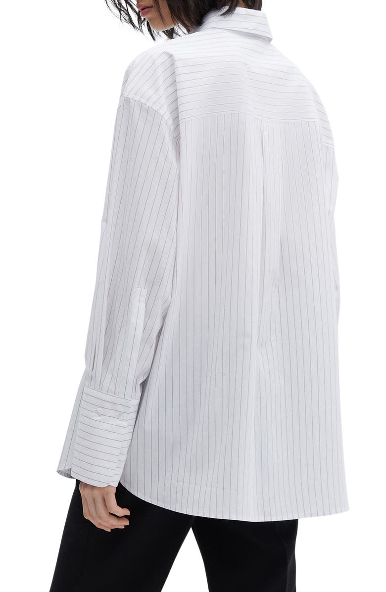 MANGO Stripe Cotton Button-Up Shirt, Alternate, color, 