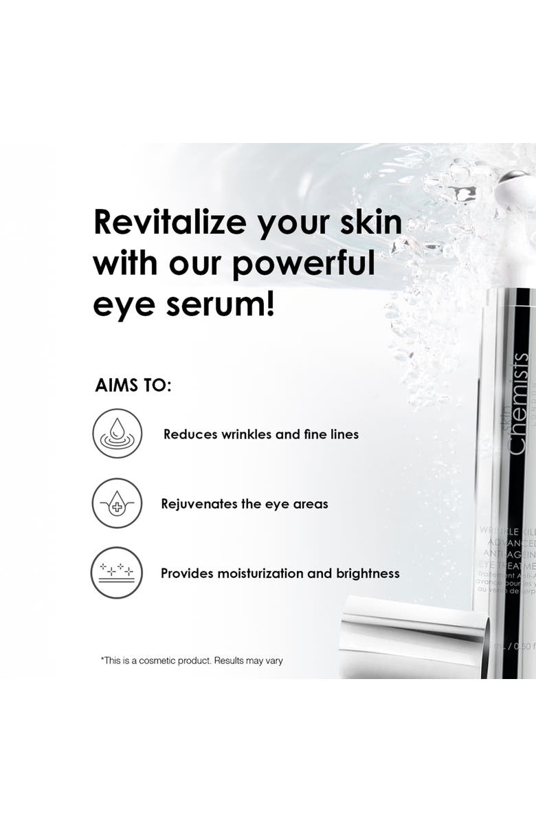 SKINCHEMISTS Wrinkle Killer 4% Syn-Ake Eye Serum 15ml x 2 Duo Pack, Alternate, color, White