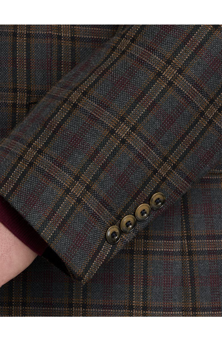 Tallia Wool-Blend Plaid Sport Coat, Alternate, color, Green