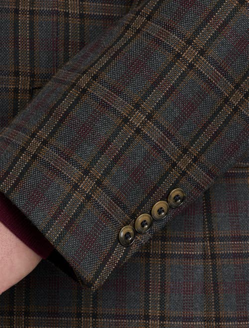 Tallia Wool-blend Plaid Sport Coat In Green
