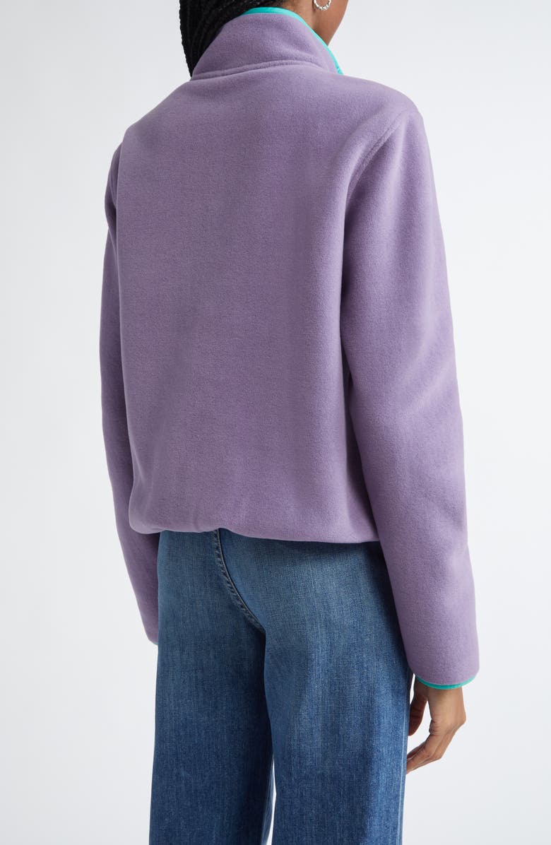 Sporty & Rich Serif Logo Polar Fleece Sweatshirt, Alternate, color, Dusty Grape