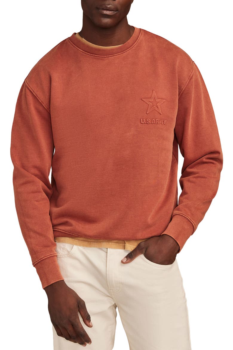 Army Cotton Logo Sweatshirt, Main, color, BURNT HENNA