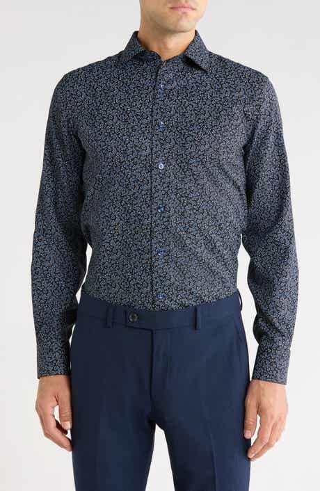 Trim Fit Floral Print Dress Shirt