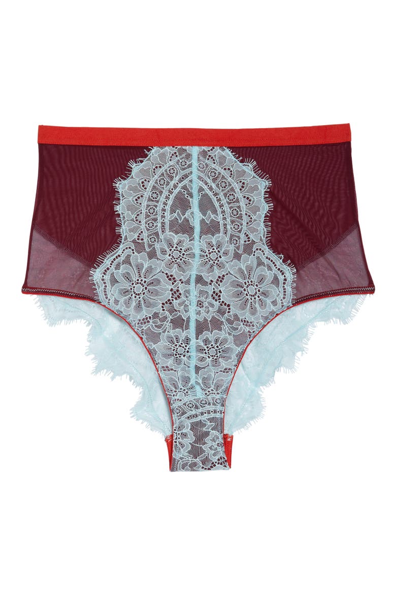 Fern High Waist Panties, Alternate, color, OXBLOOD