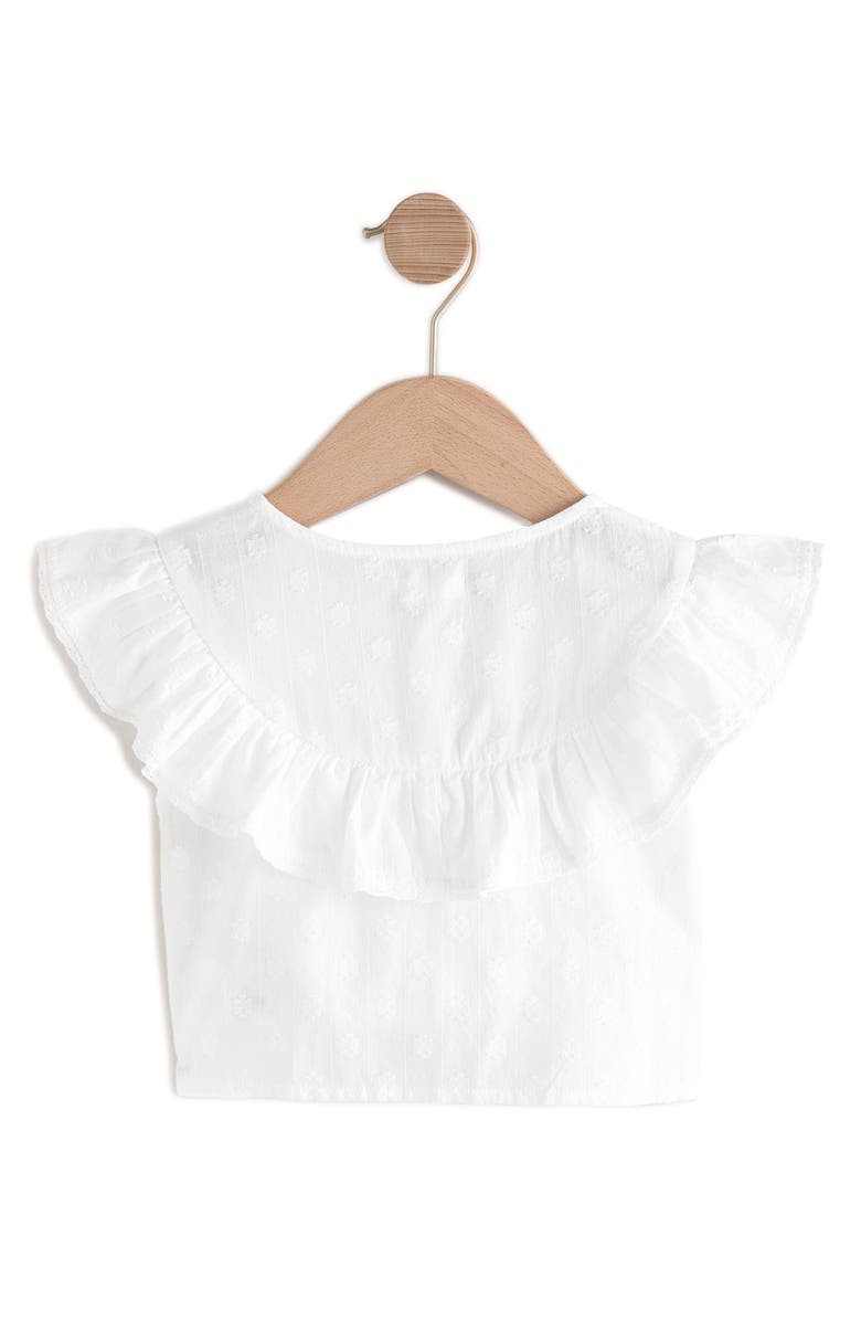NEXT Kids' Cotton Ruffled Tie Front Top, Alternate, color, White