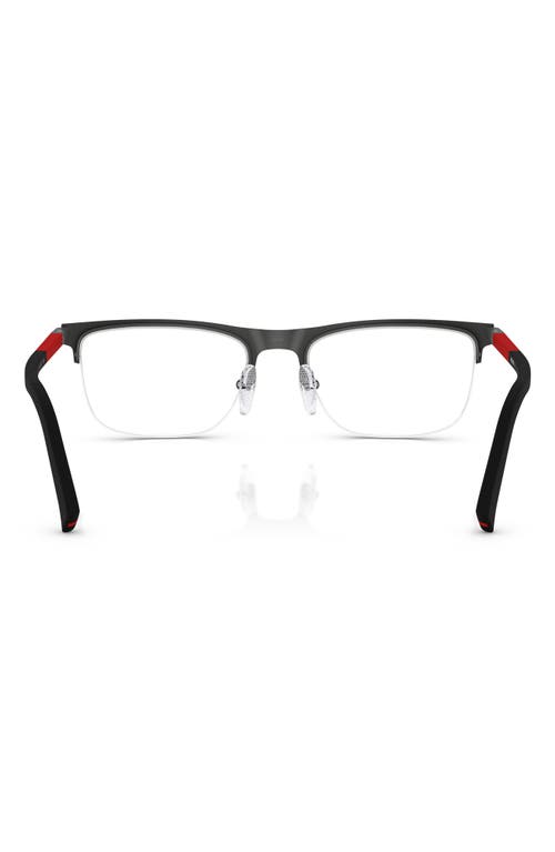 Prada Linea Rossa 53mm Semi Rimless Pillow Optical Glasses In Light Grey Gradient