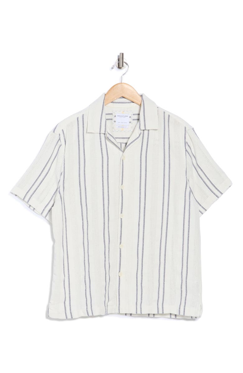 Cactus Man Textured Short Sleeve Camp Shirt, Alternate, color, White