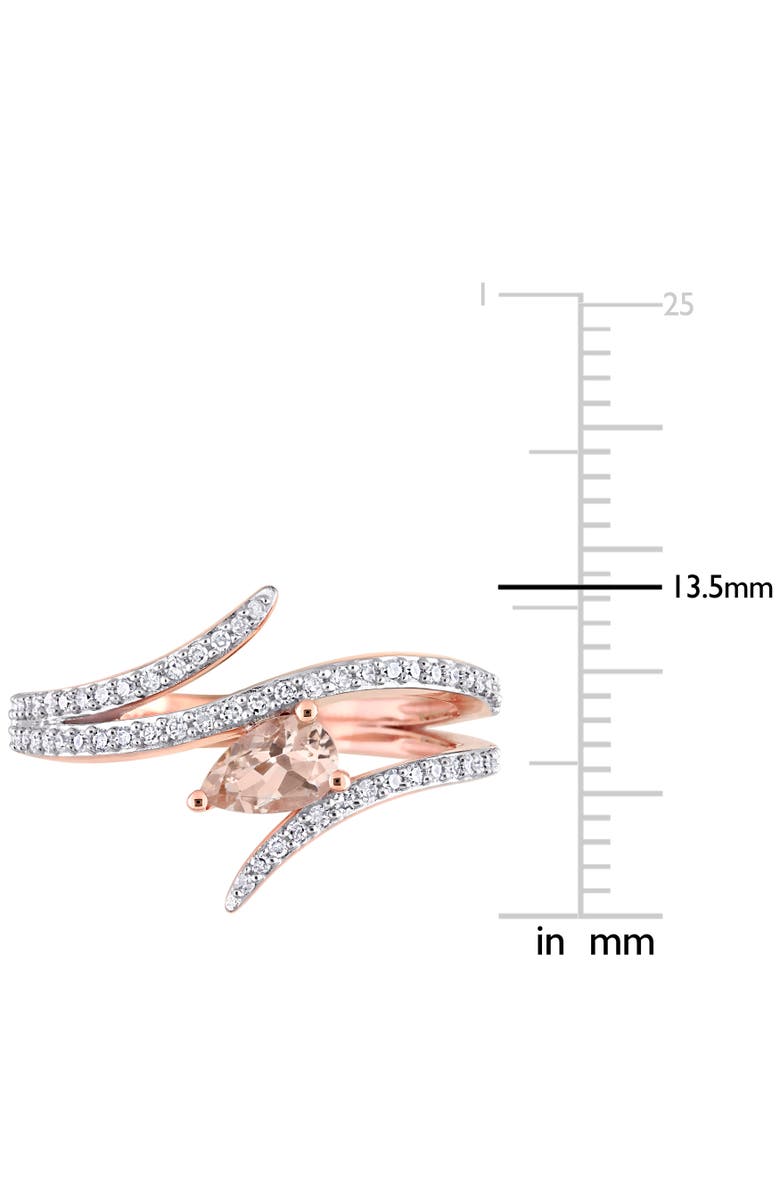 Julianna B. Morganite & Diamond Open Wrap Ring 10k, Alternate, color, Morganite