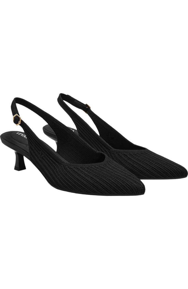VIVAIA Pointed-Toe Kitten Slingback, Alternate, color, Black