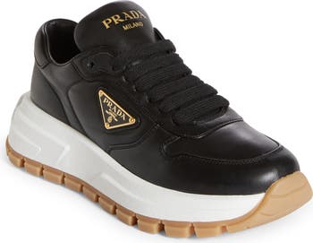 スニーカー PRADA Triangle Logo Shearling Sneakers 1E947M 3LEN F0009 Prada Triangle Logo Lace-Up Sneaker (Women) | Nordstrom