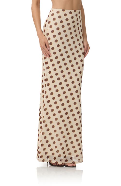 Afrm Tegan Allover Print Mermaid Skirt In Neutral