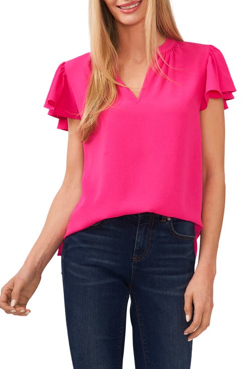 Flutter Sleeve V-Neck Top