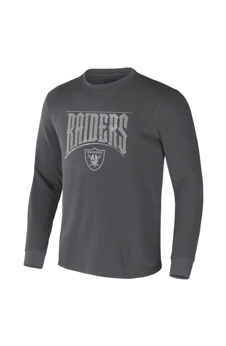 NFL X DARIUS RUCKER Men's NFL x Darius Rucker Collection by Fanatics Charcoal Las Vegas Raiders Long Sleeve Thermal T-Shirt, Alternate, color, Charcoal