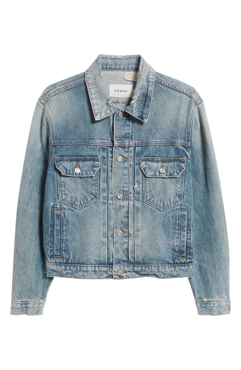 FRAME Distressed Denim Jacket, Alternate, color, Shortstop