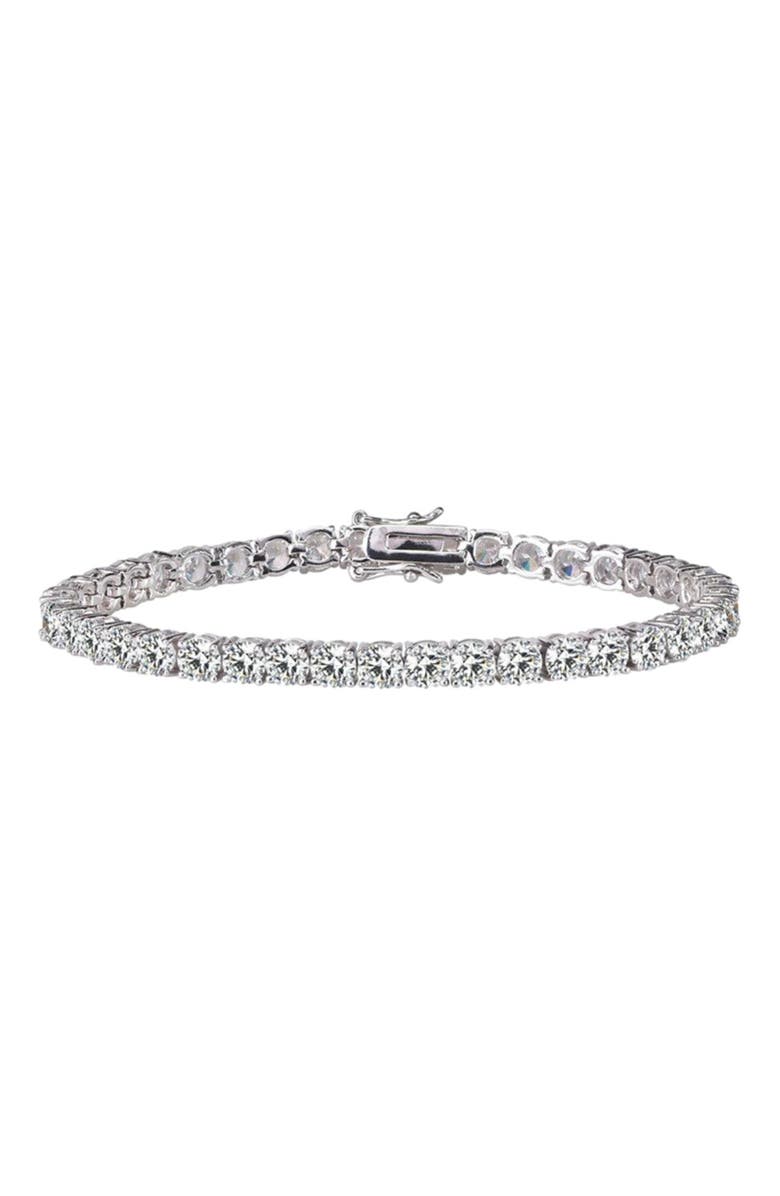 Hollywood Sensation Tennis Bracelet with 1/8 CT Cubic Zirconia, Main, color, Silver