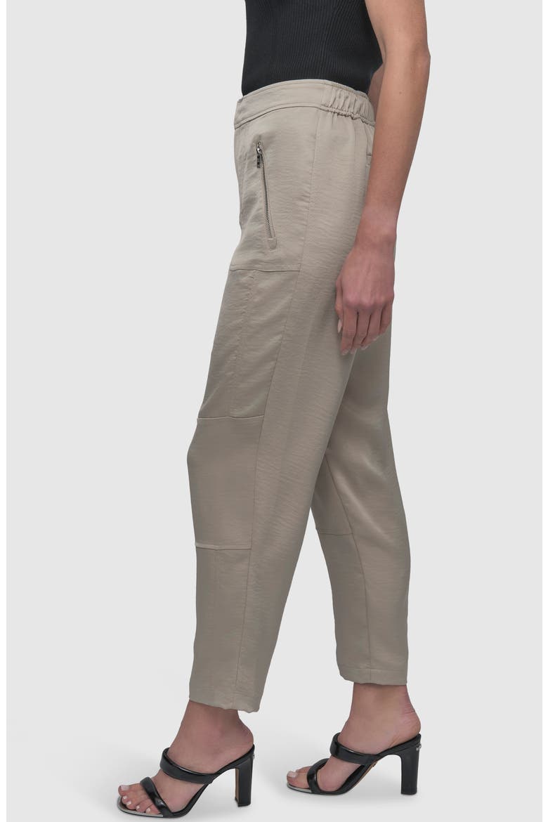 Zip Pocket Satin Pants, Alternate, color, PEBBLE