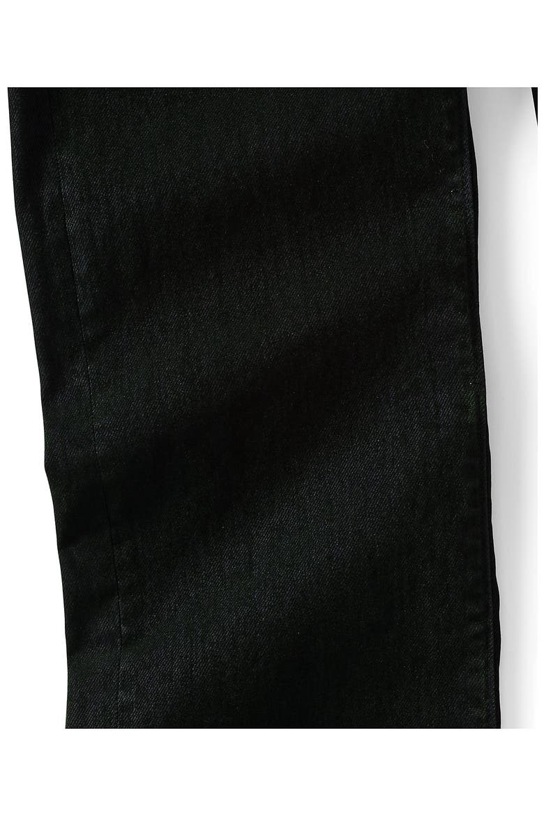 Flocked Denim Mid Rise Relaxed Straight Leg Cuff Jeans, Alternate, color, Balsam Green