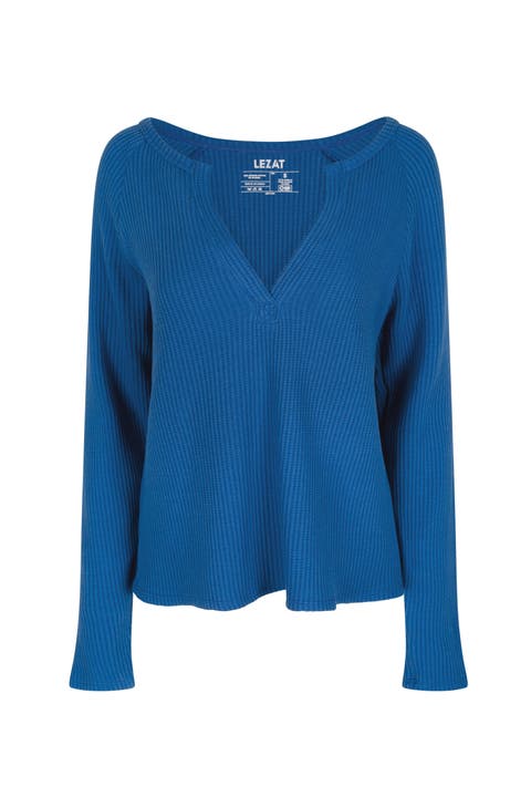 Jules Waffle Knit Organic Cotton V-Neck Pullover