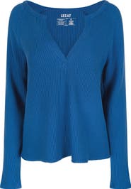 Lezat Jules Waffle Knit Organic Cotton V-Neck Pullover