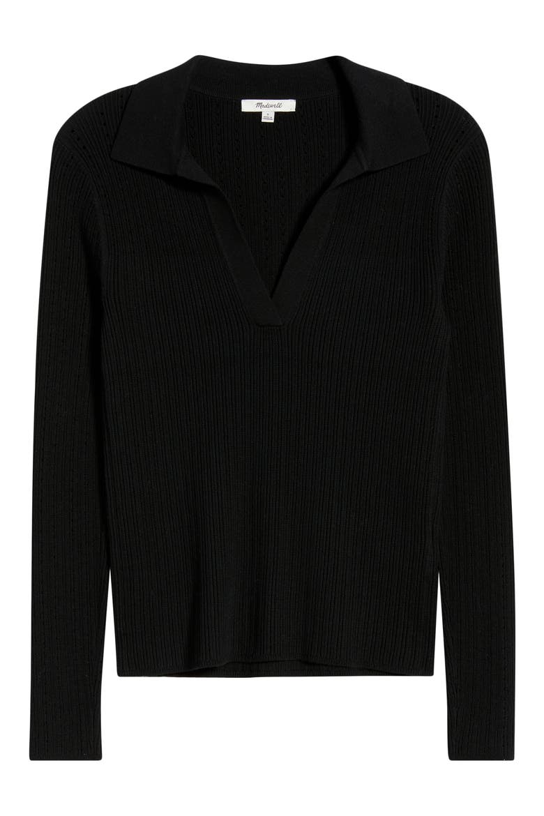 Johnny Collar Sweater, Alternate, color, JET BLACK
