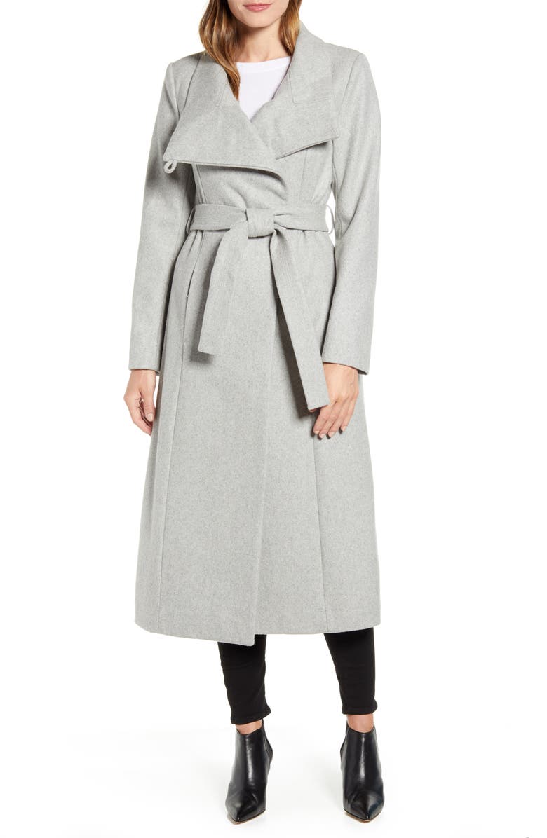 Kenneth Cole New York Belted Wool Blend Maxi Coat, Main, color,