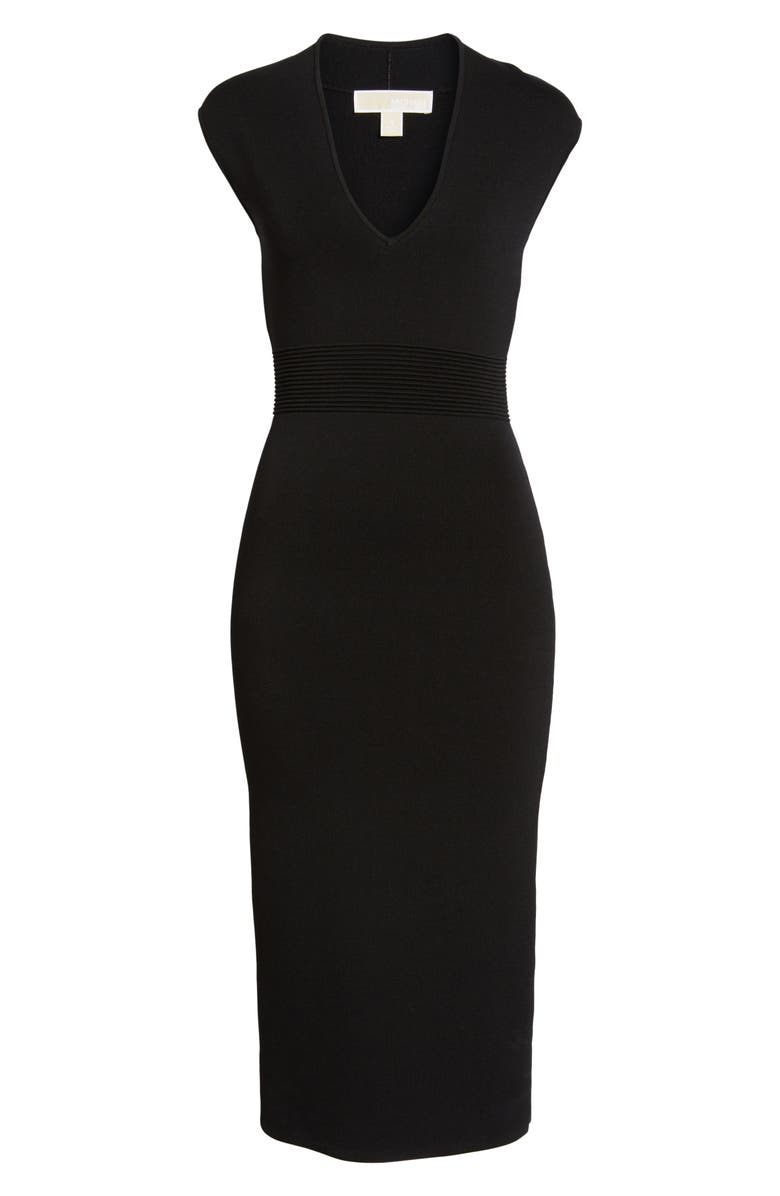 MICHAEL Michael Kors Rib Waist Knit Midi Dress, Alternate, color,
