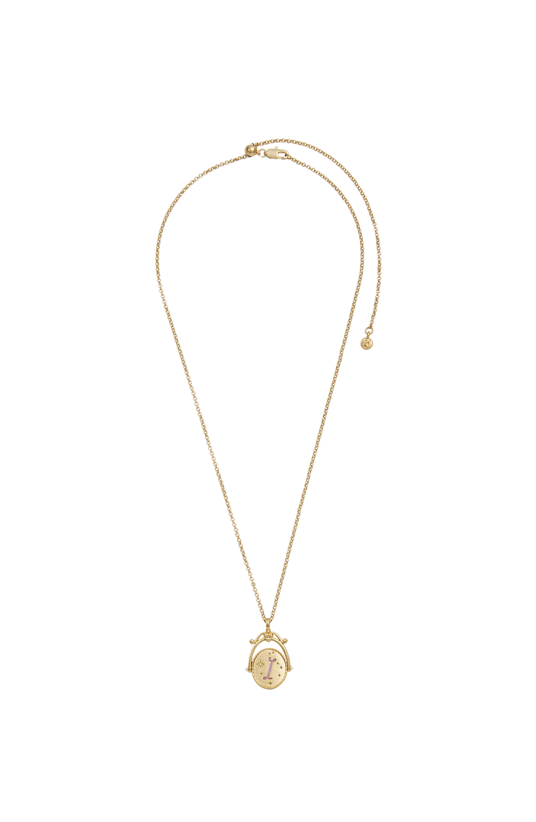 Fable England I Initial Iris Gold Spinner Chain Necklace, Alternate, color, Gold