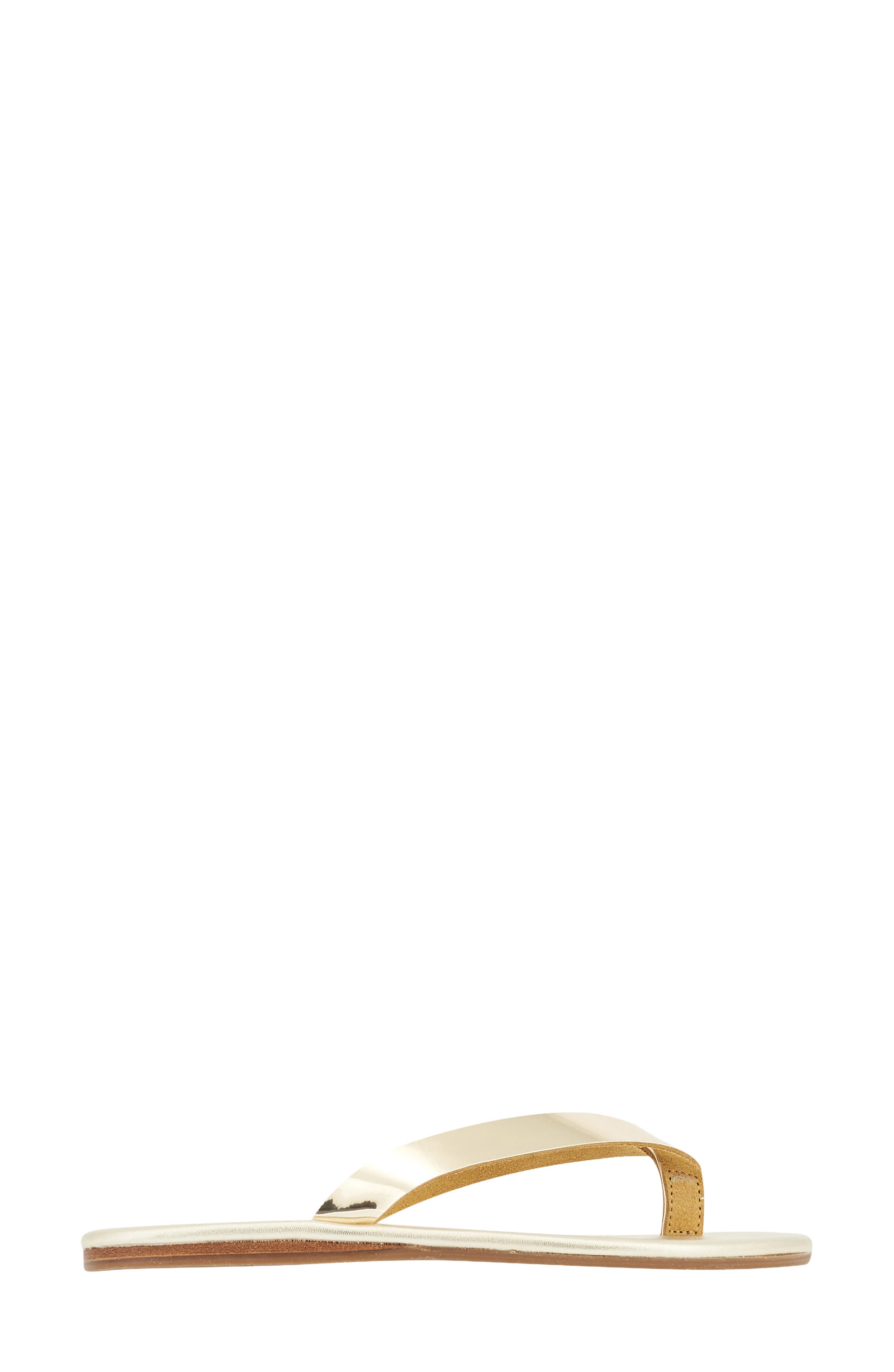 Leda Leather Flip Flop, Alternate, color, GOLD