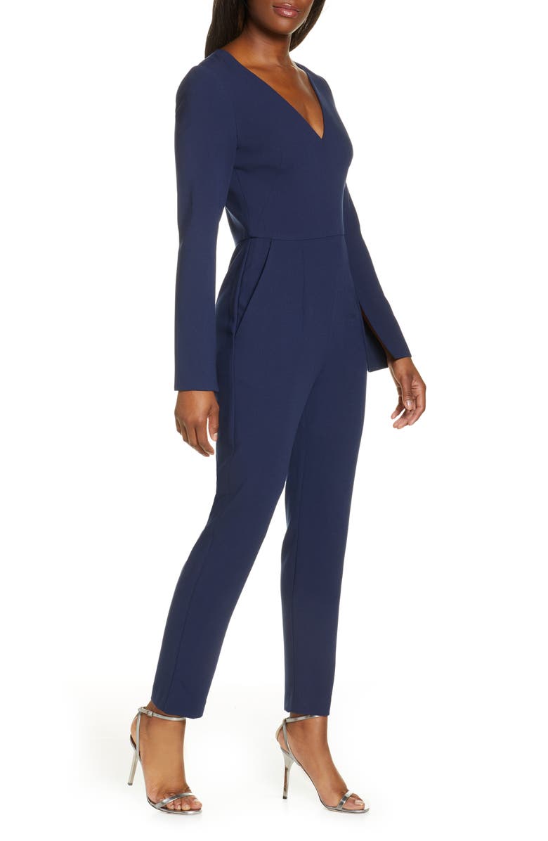 Black Halo Sambora Long Sleeve V-Neck Jumpsuit, Alternate, color,