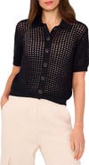 Halogen® Openwork Short Sleeve Cardigan