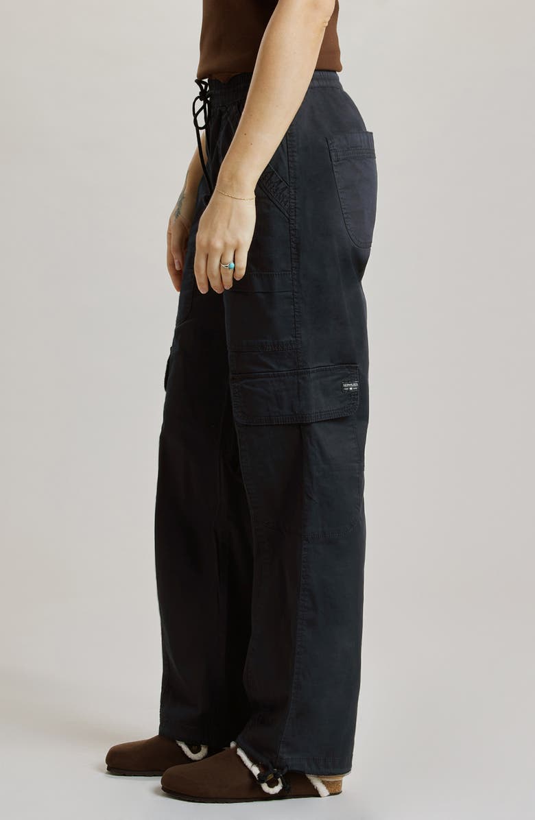 SUPPLIES BY UNIONBAY Tabitha Straight Leg Stretch Cotton Twill Cargo Pants, Alternate, color, Black