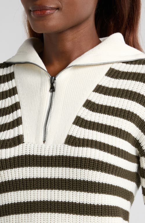 KUT FROM THE KLOTH KUT FROM THE KLOTH NOLEY STRIPE HALF ZIP SWEATER 