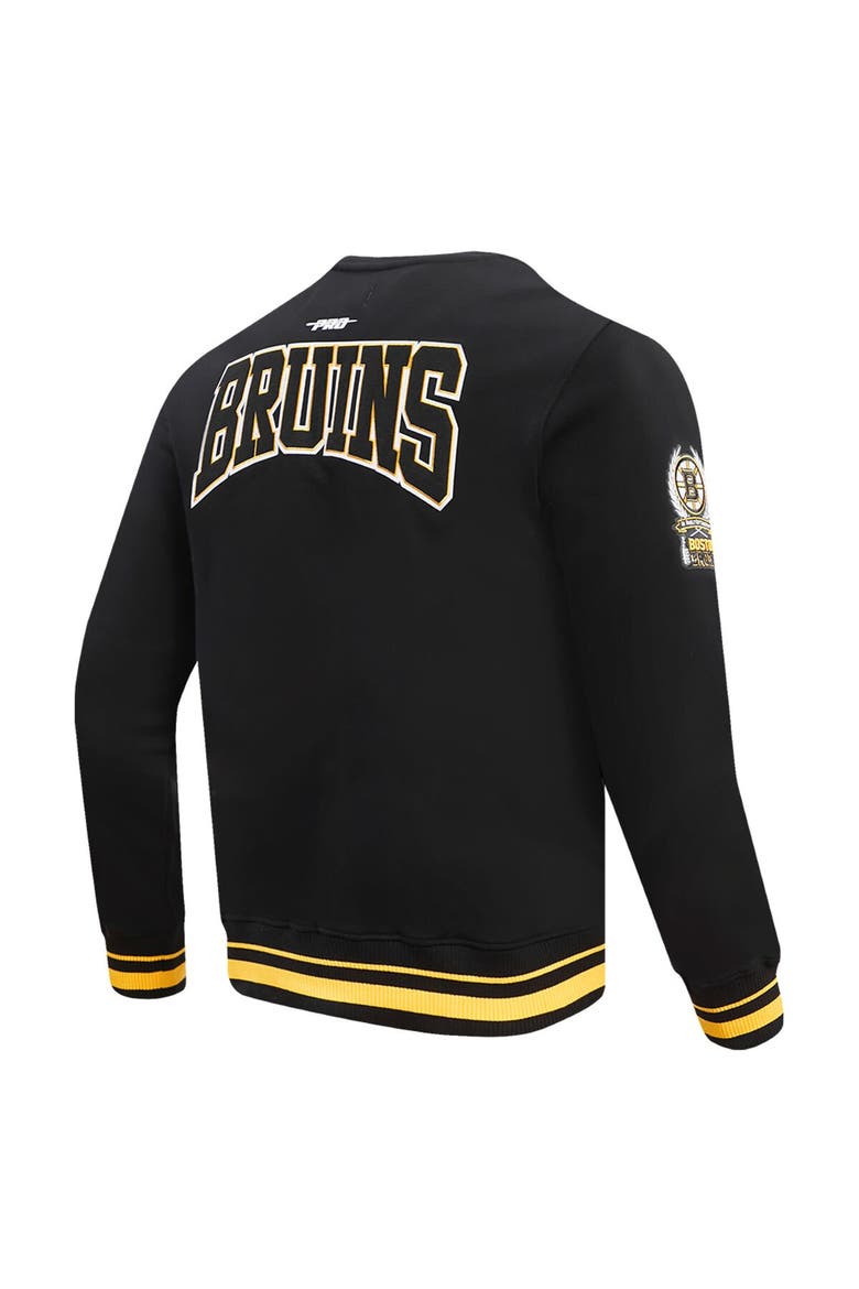 Men's Pro Standard Black Boston Bruins Crest Emblem Pullover Sweatshirt, Alternate, color, Black