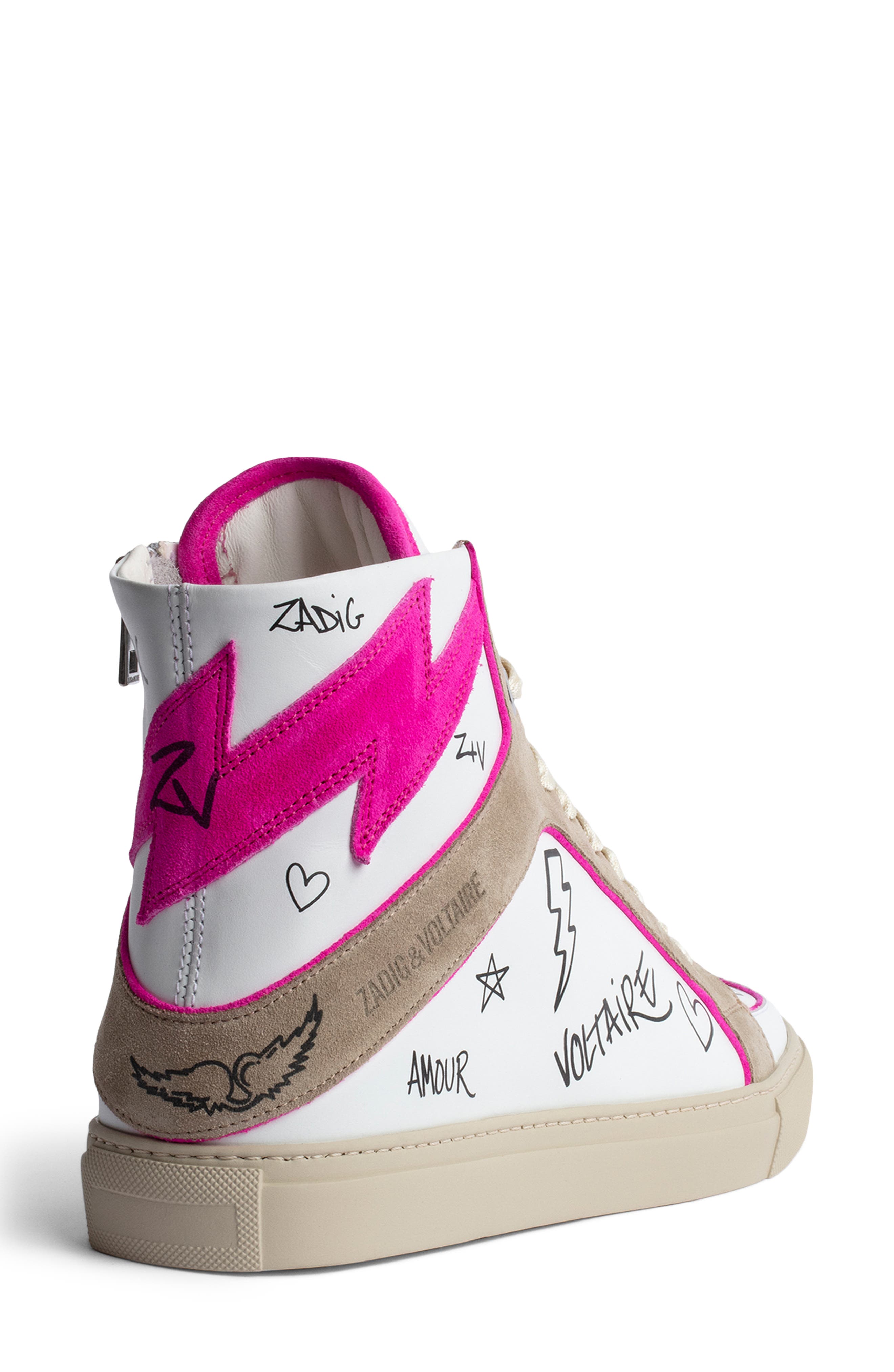 Zadig & Voltaire High Flash Sneaker, Alternate, color, 