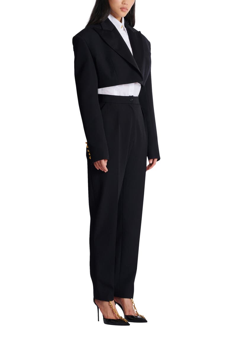 Cropped grain de poudre jacket, Main, color, black