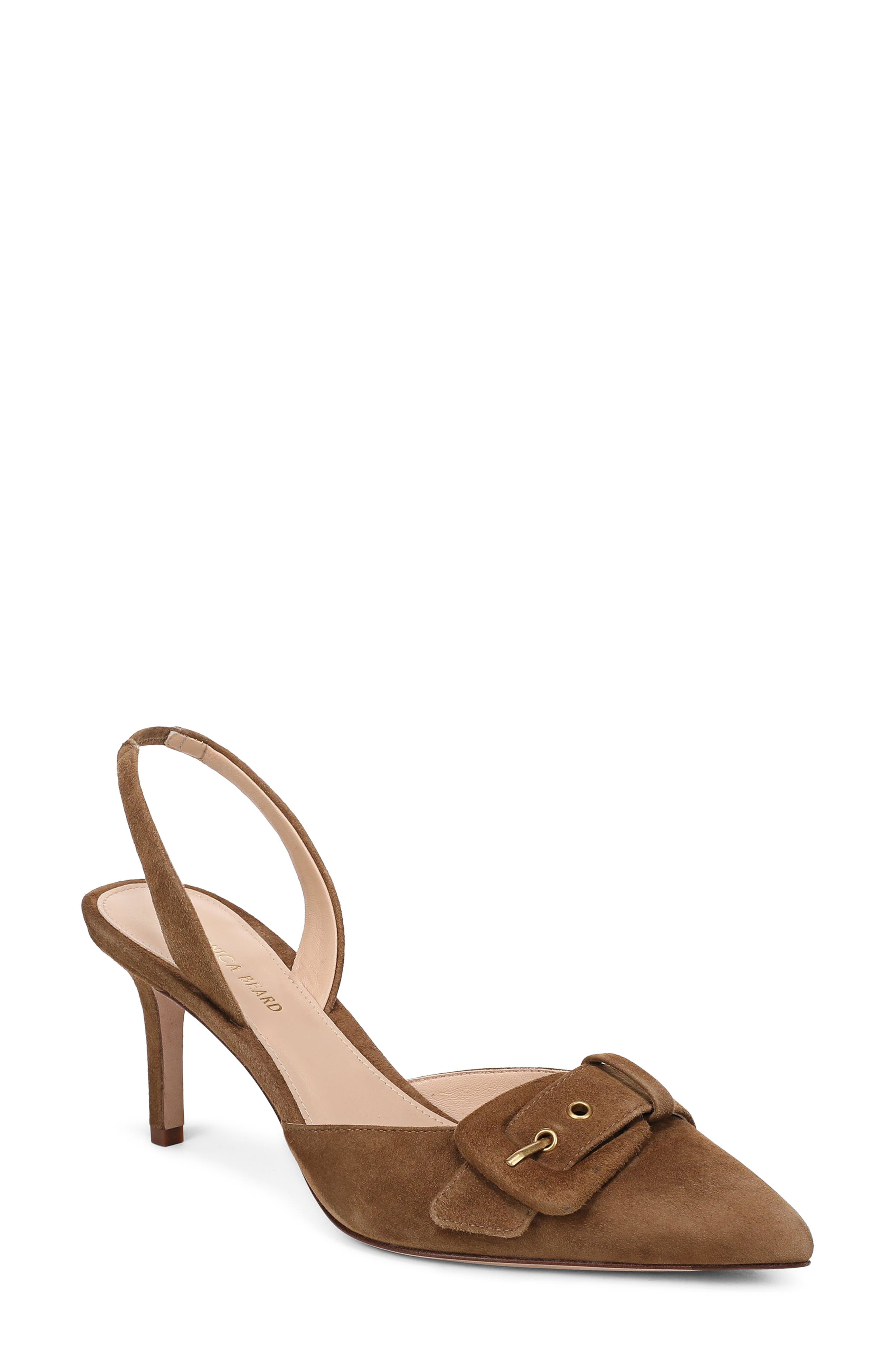 Lenora Leather Slingback Pump, Main, color, CHESTNUT LEATHER