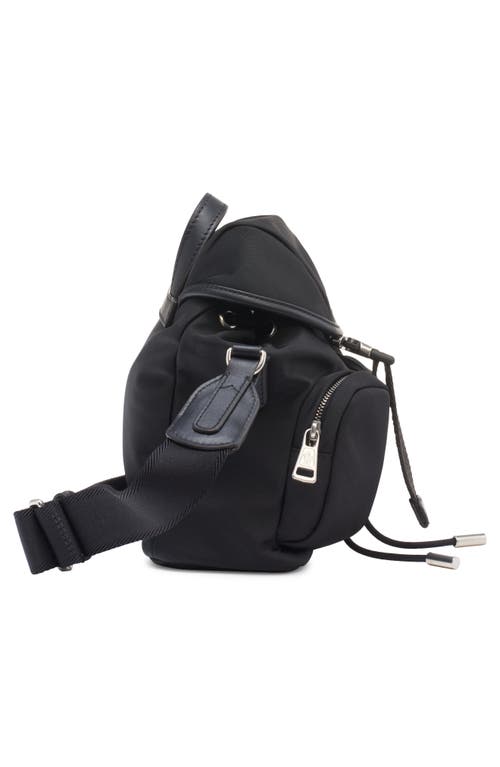 Moncler Trick Mini Leather-trimmed Crossbody Bag In Black