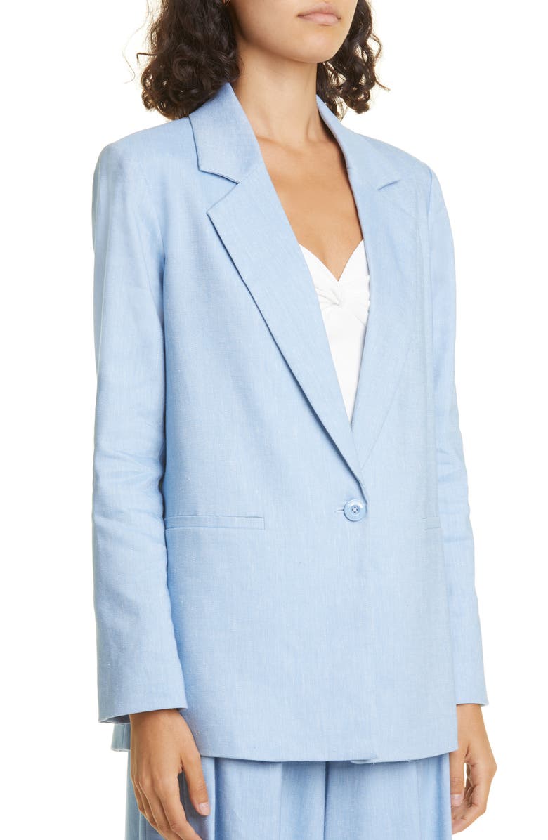 Alice + Olivia Denny Longline Blazer, Alternate, color, Chambray
