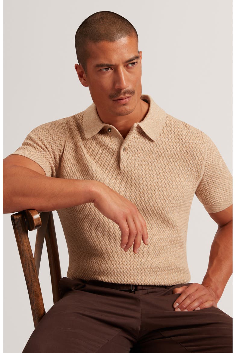 Janko Textured Polo, Alternate, color, CAMEL