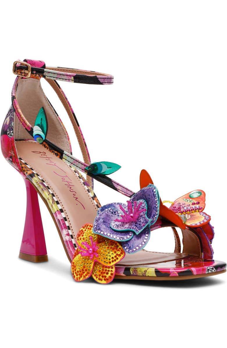 Betsey Johnson Camile Sandal, Main, color, Black Multi