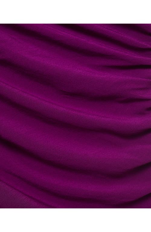 Mango Asymmetrical Dress With Gathered Sides Purple In Purple