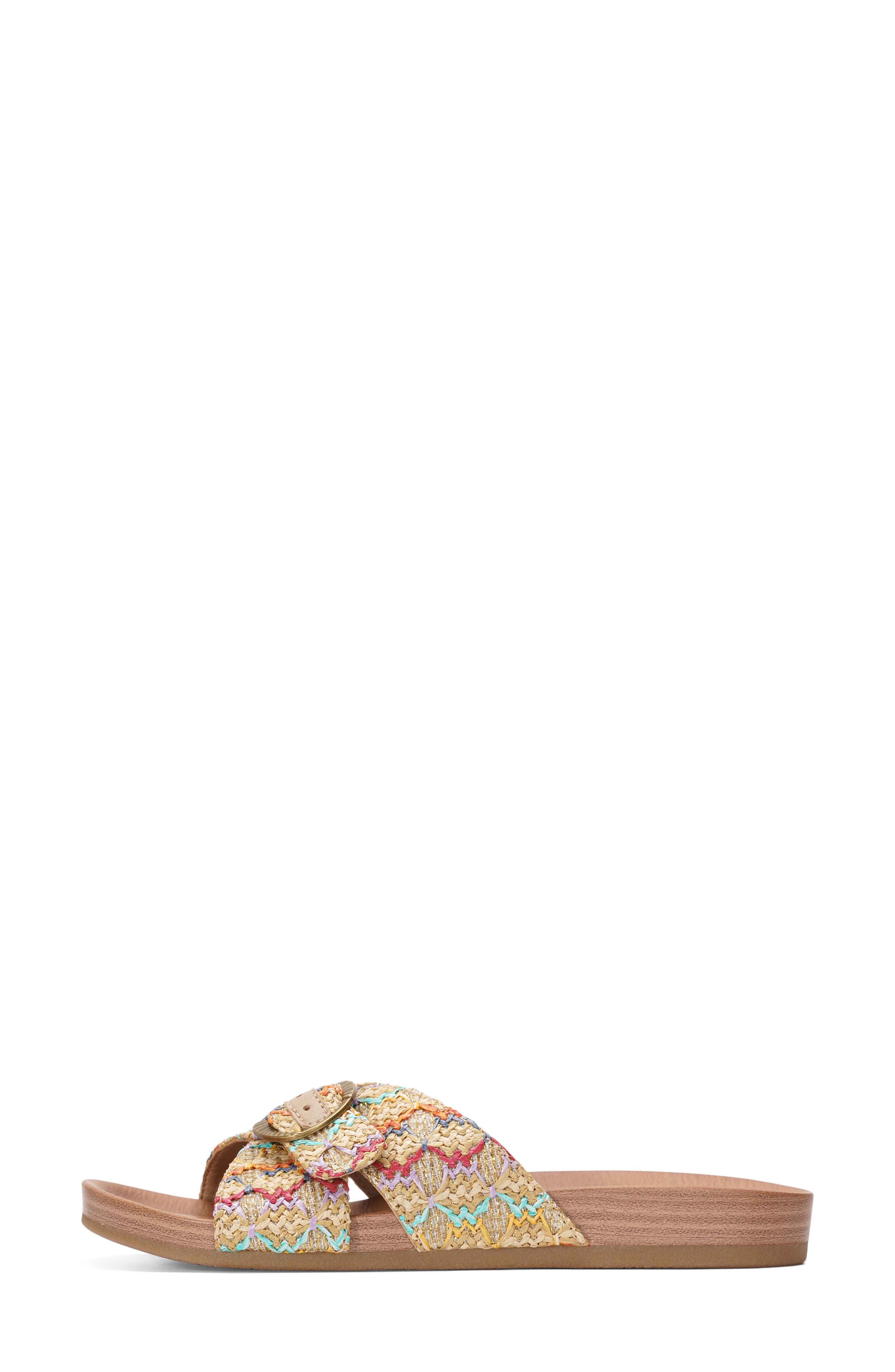 Project Cloud Bubbly Slide Sandal, Alternate, color, Gold Raffia