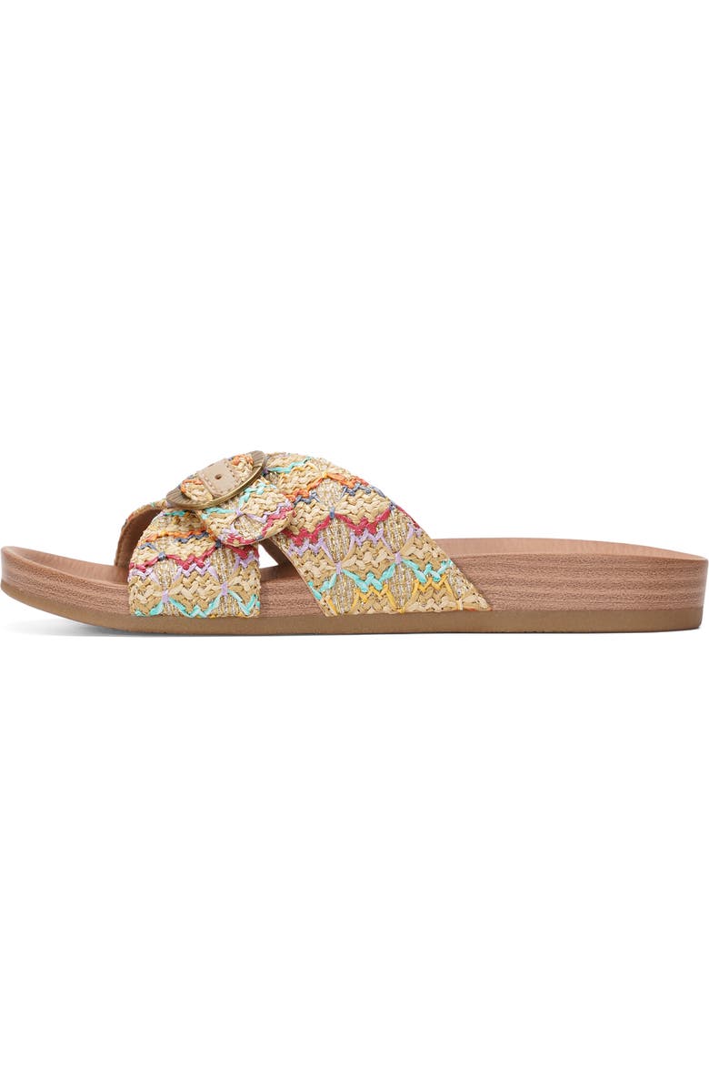 Project Cloud Bubbly Slide Sandal, Alternate, color, Gold Raffia
