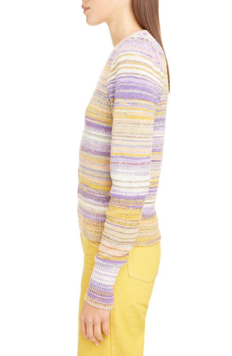 Runway Marc Jacobs Metallic Stripe Crewneck Sweater, Alternate, color,