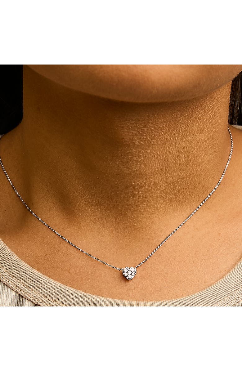 Haus of Brilliance 14K White Gold 1/4 Cttw Diamond Composite Heart Pendant Necklace, Alternate, color, White