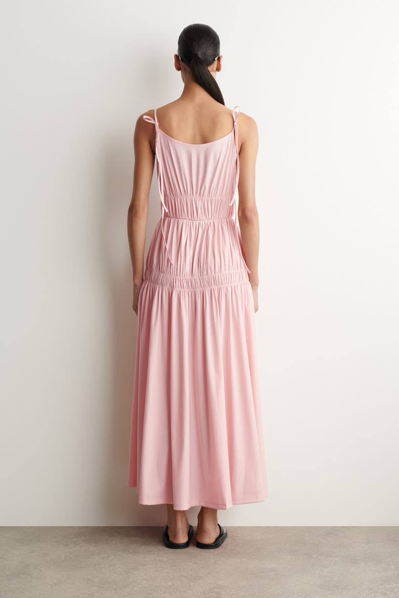 Gathered Jersey Midi Dress, Alternate, color, PINK