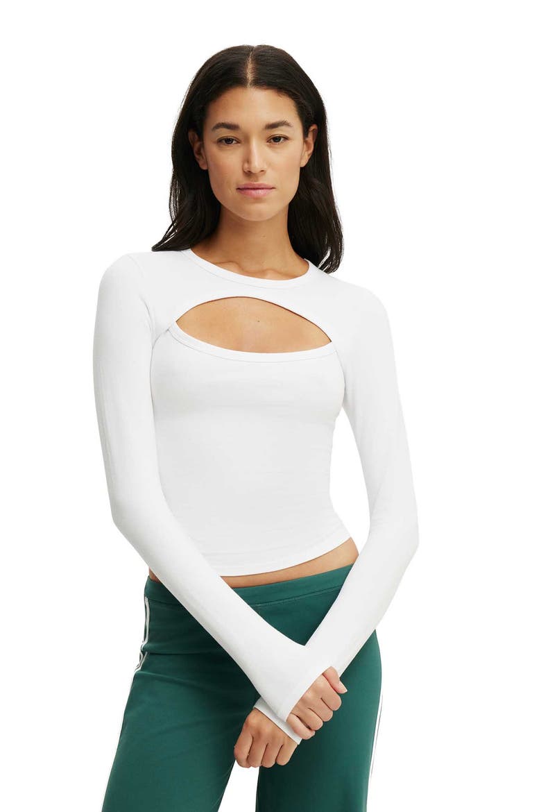 Women's Active Keyhole Long Sleeve, Main, color, White