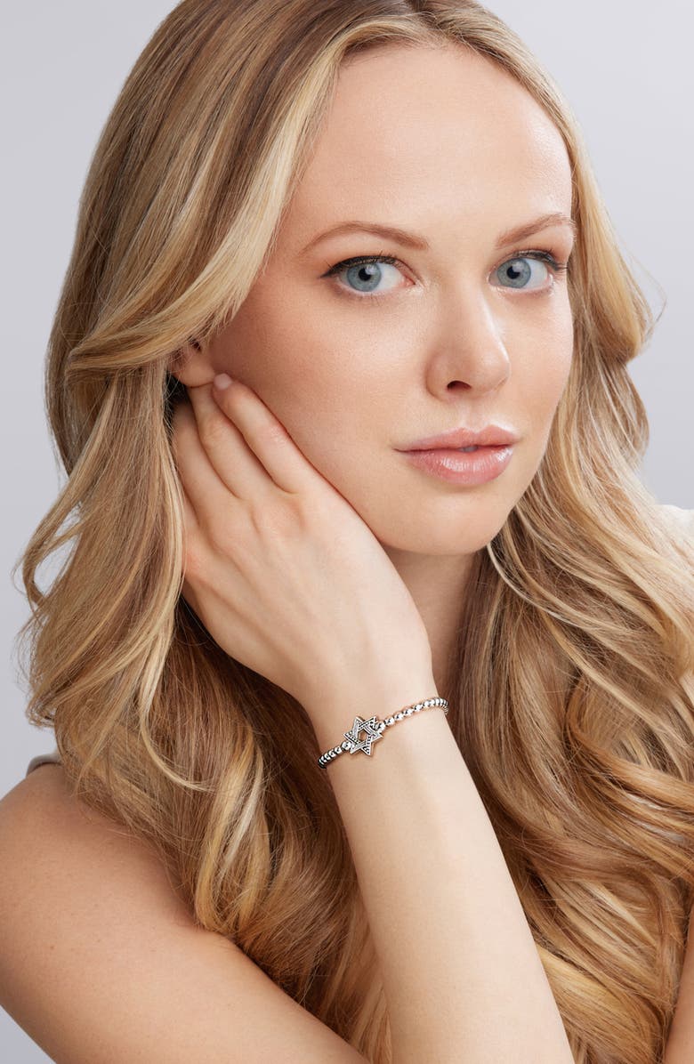 LAGOS Signature Caviar Star of David Stretch Bracelet, Alternate, color, Silver