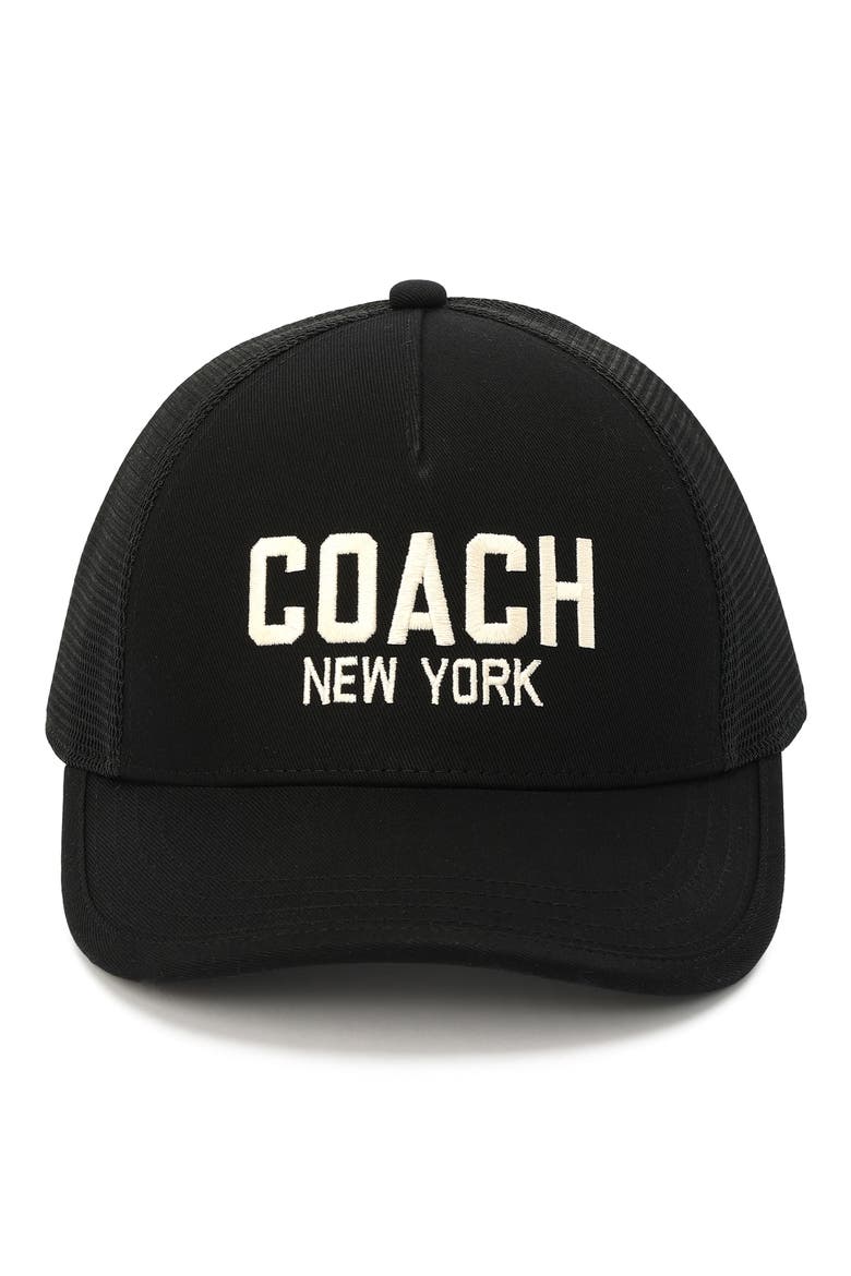Logo Cotton Twill Trucker Hat, Alternate, color, BLACK